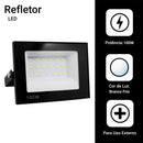 Kit 2 Refletores Led 100W Spotlight Bivolt A Prova D'água Ip66 Cor Luz Branca Fria