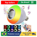 Caixa de Som com Lâmpada Led Bluetooth C Controle Rgb 12W