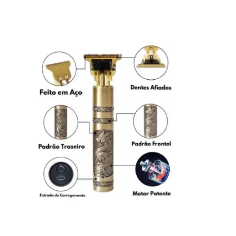 Máquina de corte de cabelo profissional para homens, aparador de barba portátil sem fio, barbeador de acabamento T9