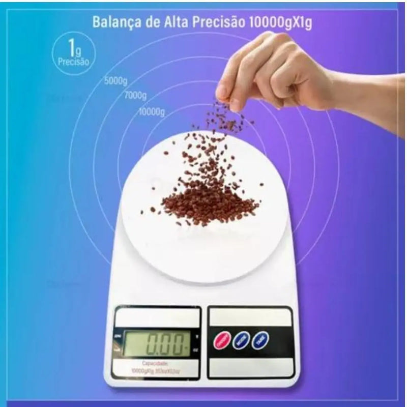 Balança Digital de Cozinha Alta Precisão 10kg