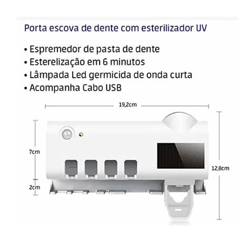 Porta-pasta de dente automático para escovas de banheiro