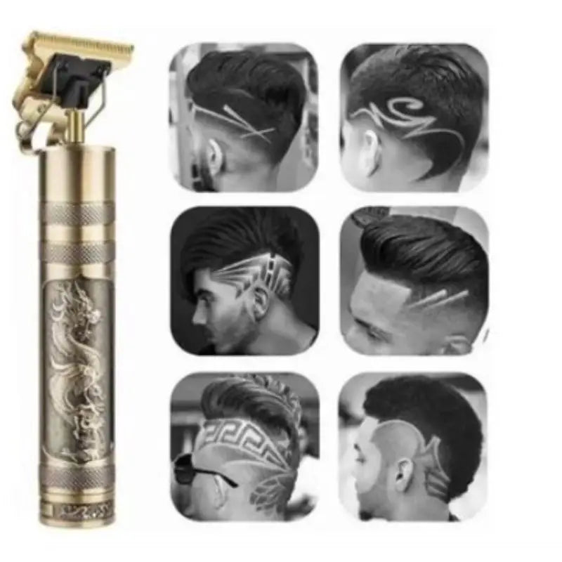 Máquina de corte de cabelo profissional para homens, aparador de barba portátil sem fio, barbeador de acabamento T9