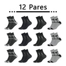 12 pares de meias esportivas masculinas, corrida, ciclismo, esportes ao ar livre, respiráveis, absorventes de suor e confortáveis
